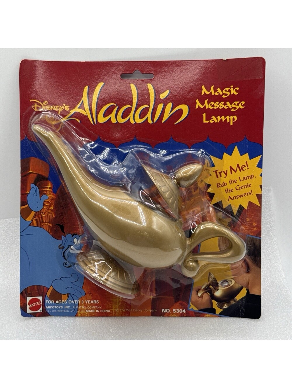 Vintage 1992 Disney's Aladdin Magic Message Lamp Mattel 5304 Arcotoys Sealed